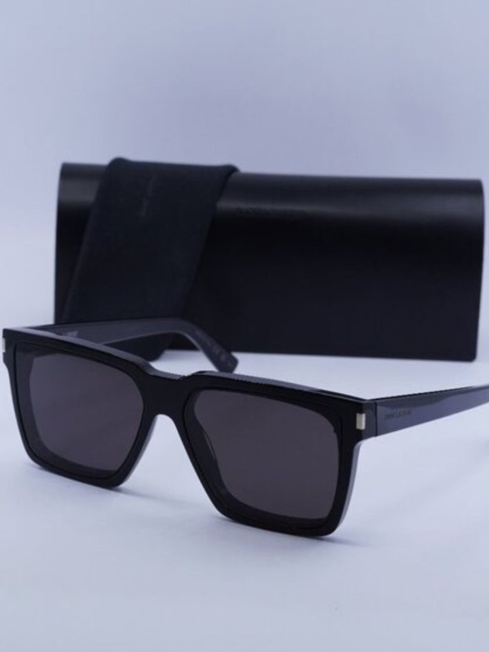 Saint Laurent SL610 001 Square Sunglasses - Black\Black